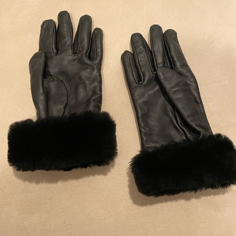 Kemal Tanca Black Leather Gloves (Size Small)